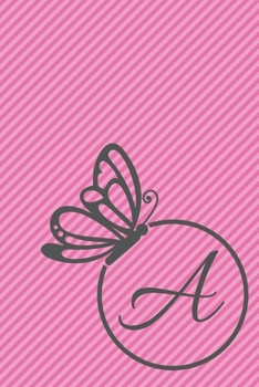 Paperback A: Initial A Monogram Notebook Journal Gift Circular Butterfly design Book