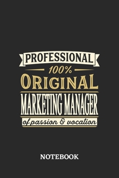 Professional Original Marketing Manager Notebook of Passion and Vocation: 6x9 inches - 110 graph paper, quad ruled, squared, grid paper pages • Perfect Office Job Utility • Gift, Present Idea