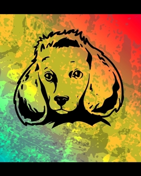 Poodle Color Burst Notebook: Dog Lovers Blank Lined Journal Note Pad 8x10