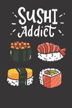 Paperback Notebook: Sushi Dot Grid 6x9 120 Pages Book