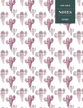 Paperback Wide Ruled Notes 110 Pages: Cactus Notebook for Kids, Teens and Students - Succulent Llama Pattern Book