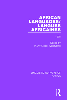Paperback African Languages/Langues Africaines: Volume 4 1978 Book