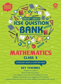 Paperback Most Likely Question Bank - Mathematics: ICSE Class 10 for 2022 Examination Book