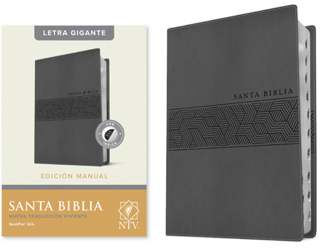 Imitation Leather Santa Biblia Ntv, Edición Manual, Letra Gigante (Sentipiel, Gris, Índice, Letra Roja) [Spanish] [Large Print] Book