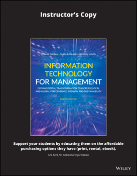 Hardcover Information Technology for Management: Driving Digital Transformation to Enhance Local and Global Performance, Growth and Sustainability Book