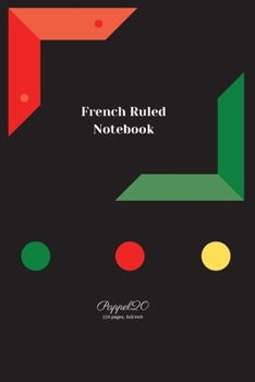 French Ruled Notebook -Black Cover -124 pages-6x9-Inches