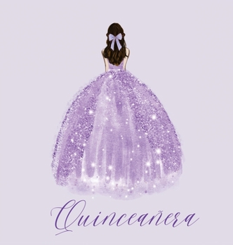 Hardcover Quinceanera Guest Book with purple dress (hardback) Book