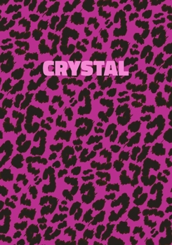 Paperback Crystal: Personalized Pink Leopard Print Notebook (Animal Skin Pattern). College Ruled (Lined) Journal for Notes, Diary, Journa Book