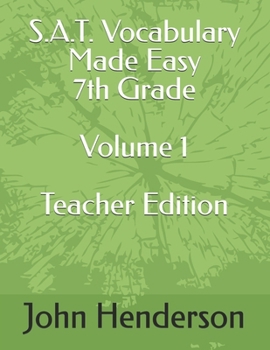 Paperback S.A.T. Vocabulary Made Easy 7th Grade Volume 1 Teacher Edition Book