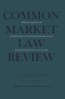Common Market Law Review: Sijthoff Award 1978 European Law Essay