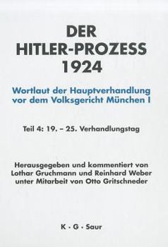 Hardcover Hitler-Prozeß 1924 Tl.4 [German] Book