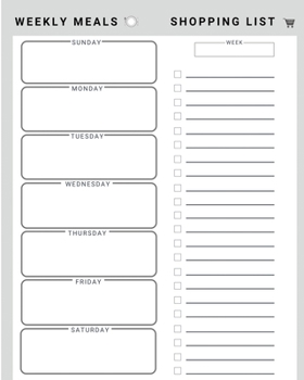 Paperback Weekly Meals Shopping List: Meal Planner Pad & Grocery List Book