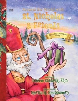 Paperback Around the World with St. Nicholas and Friends [Large Print] Book