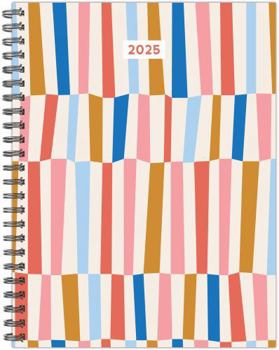 Spiral-bound Modern Stripe 2025 6.5 X 8.5 Softcover Weekly Planner Book