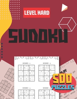 Paperback Hard Level Sudoku: 500 Puzzles for Teens and Adults with Printed Solutions Book