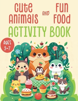 Paperback Cute Animals and Fun Food Activity Book