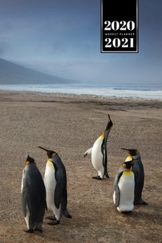 Penguin Puffin Antarctica Seabird Week Planner Weekly Organizer Calendar 2020 / 2021 - Family on the Beach: Cute Wildlife Animal Pet Bullet Journal Notebook Diary in 6” x 9” Inch Pocket Size