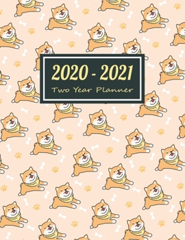 Paperback 2020-2021 Two Year Planner: Brown Dogs Two Year Planner, Two Year Calendar 2020-2021, Daily Monthly Planner 2020 Size 8.5 x 11 Inch, 24 Months Cal Book