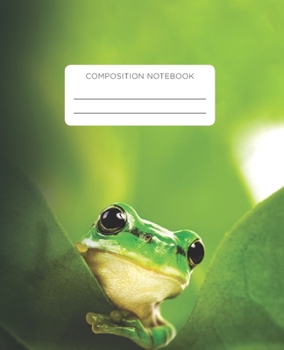 Paperback Composition Notebook: Inquisitive Frog School Notebook with College Ruled Paper for Middle, Elementary, High School and College Book