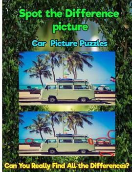 Paperback Spot the Difference picture Car Picture Puzzles: Can You Really Find All the Differences? Book