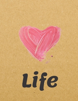 Heart Love Life: Inspirational Retro Style Cardboard Design Journal Notebook, College Ruled Premium Quality White Paper, 110 Lined Pages Large 8.5 x 11 inch A4 (Perfect for Girls and Women)