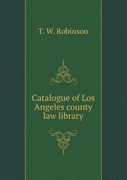 Paperback Catalogue of Los Angeles county law library Book