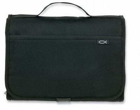 Misc. Supplies Tri-Fold Bible Cover, Bible Study Organizer, Velcro Closure, Nylon, Black, Large Book