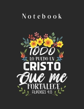 Notebook : Christian Spanish Gifts Women Religious Bible Verse Sayings Theme Marble Size Notebook Composition Blank Pages Rule Lined for Student Journal 110 Pages of 8. 5 X11 for Drawing Sketching Doo