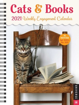 Calendar Cats & Books 16-Month 2020-2021 Weekly Engagement Calendar Book