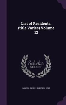 Hardcover List of Residents. (title Varies) Volume 12 Book