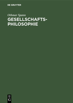 Hardcover Gesellschaftsphilosophie [German] Book