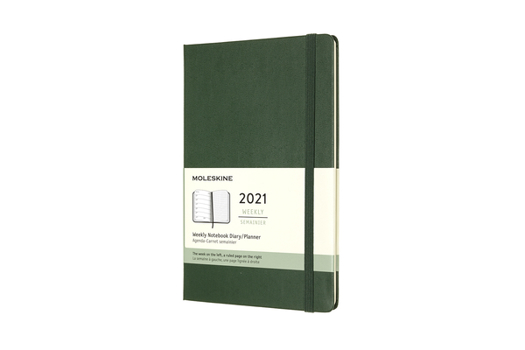 Calendar Moleskine 2021 Weekly Planner, 12m, Large, Myrtle Green, Hard Cover (5 X 8.25) Book