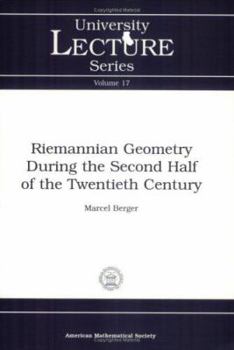 Hardcover Riemannian Geometry During the Second Half of the Twentieth Century Book