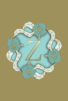 Z: Letter Z Confetti Initial Monogram Notebook - Pretty blue & Gold Confetti Glitter Monogrammed Alphabet Composition Blank Lined Note Book, Writing ... men - 120 Pages - Size 6x9: Monogram Notebook