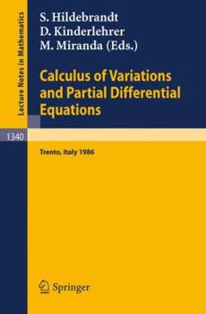 Paperback Calculus of Variations and Partial Differential Equations: Proceedings of a Conference, Held in Trento, Italy, June 16-21, 1986 Book