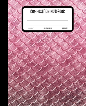 Composition Notebook: Pink Shimmer Mermaid Wide Ruled Lined Journal for School | 100 Pages | 7.5 x 9.25" | Kids Children Teens Girls Women | (Mermaid Composition Notebook)