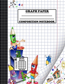 Paperback Graph Paper Composition Notebook. Quad Ruled-4 Squares Per Inch: Grid Notebook/Grid Paper Journal 8.5x11 in. School Life Book