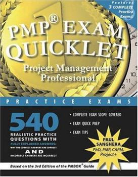 Paperback Pmp Exam Quicklet: Project Management Professional Practice Exams Book
