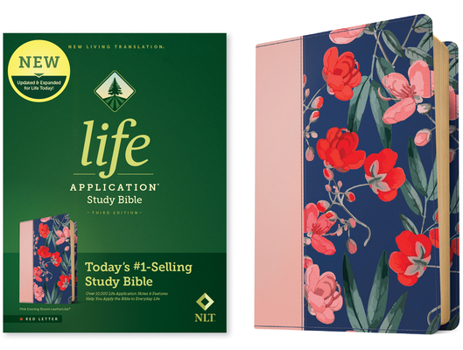 Imitation Leather NLT Life Application Study Bible, Third Edition (Leatherlike, Pink Evening Bloom, Red Letter) Book