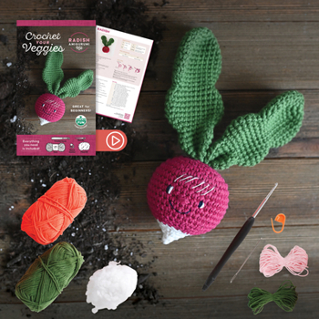 Misc. Crochet Your Veggies Amigurumi Kit Radish: Everything You Need Is Included: 100%-Cotton Yarn, Crochet Hook, Stitch Marker, Tapestry Needle, Fiberfill, Book