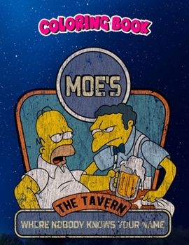 Coloring Book: Vintage Moe's tavern V.2, Children Coloring Book, 100 Pages to Color