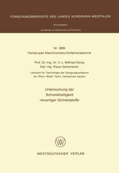 Paperback Untersuchung Der Schneidhaltigkeit Neuartiger Schneidstoffe [German] Book