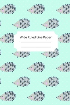 Cute Sleep Hedgehog Theme Wide Ruled Line Paper