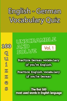 Paperback English - German Vocabulary Quiz - Match the Words - Volume 1 Book
