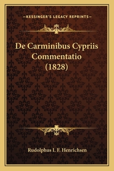 Paperback De Carminibus Cypriis Commentatio (1828) [Latin] Book