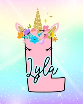 Paperback Lyla: Girls Unicorn Journal to Write In - Personalized Journal Book