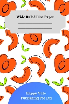 Paperback Cute Peach Theme Wide Ruled Line Paper Book