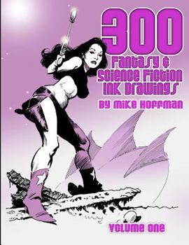 Paperback 300 Fantasy & Science Fiction Ink Drawings Book