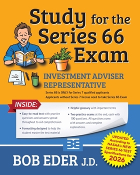 Paperback Study for the Series 66 Exam: Investment Adviser Representative Book