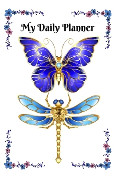 Paperback Blue and Gold Butterfly and Dragonfly Planner Book